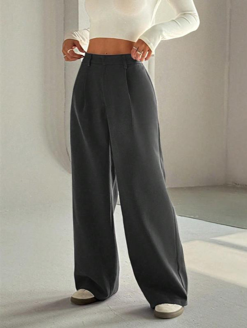  High-Waist Elegant Wide Leg Pants 
