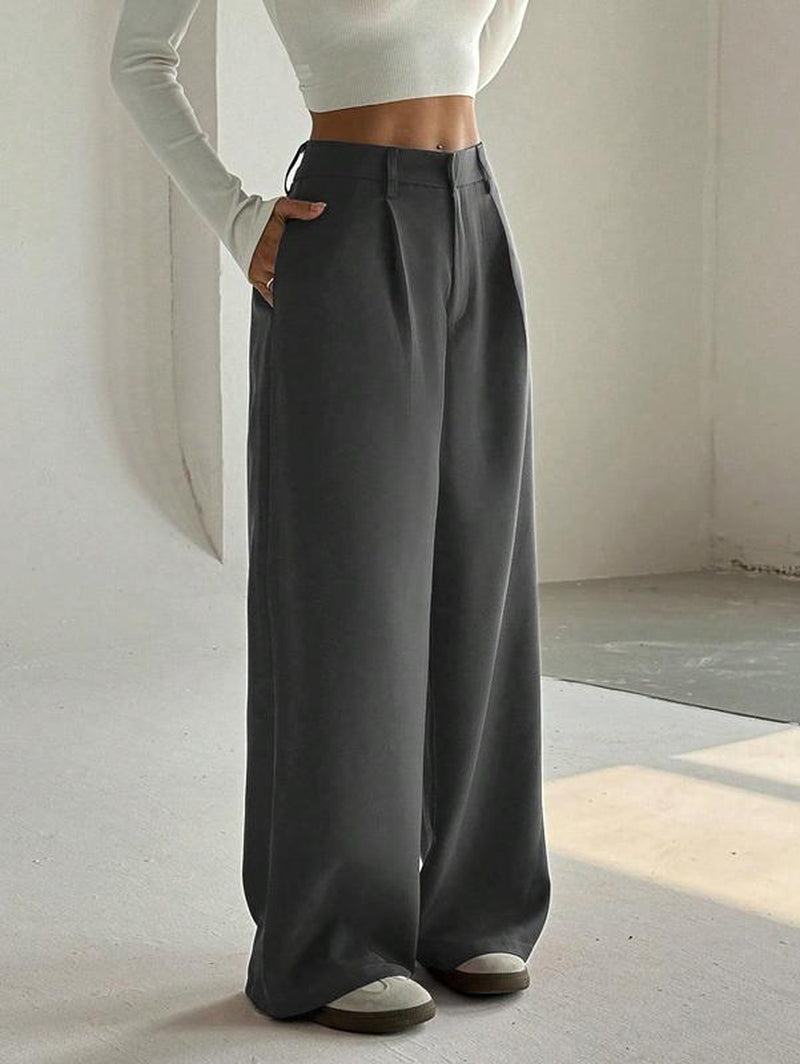  High-Waist Elegant Wide Leg Pants 