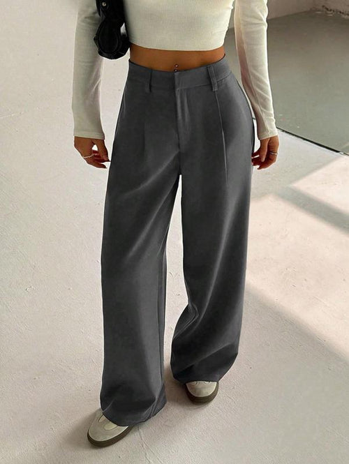  High-Waist Elegant Wide Leg Pants 