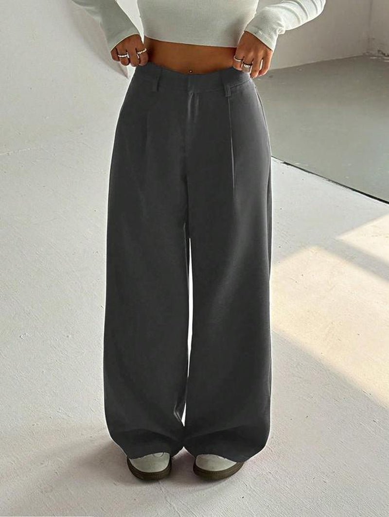  High-Waist Elegant Wide Leg Pants 